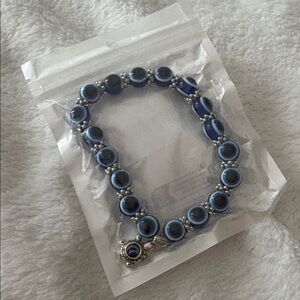 Blue Evil Eye Beaded Bracelet